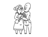 Dibujo de Grandparents in love