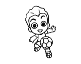 Guy playing football coloring page