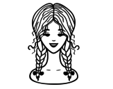 hairstyle: two braids  coloring page
