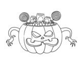 Halloween sweets coloring page