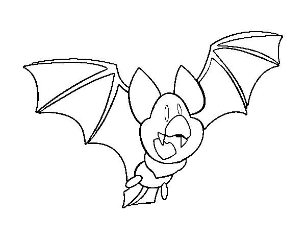 Happy bat coloring page