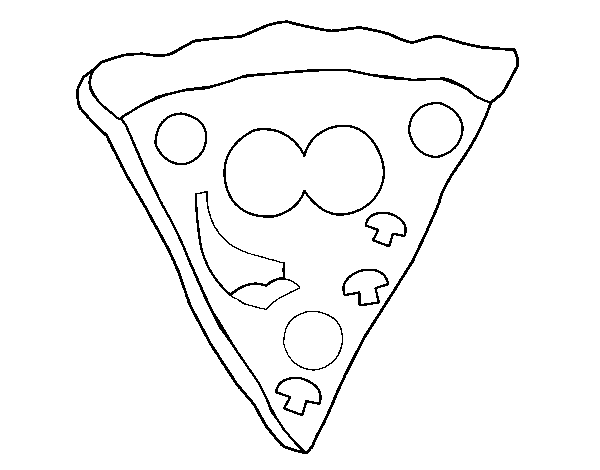 Hapyy pizza coloring page