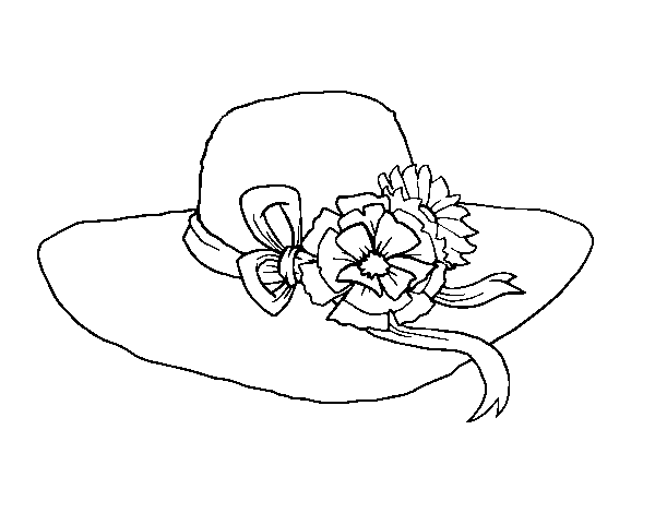 Hat with flowers coloring page