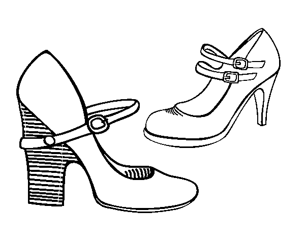 Heel shoes coloring page