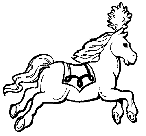 Horse running coloring page