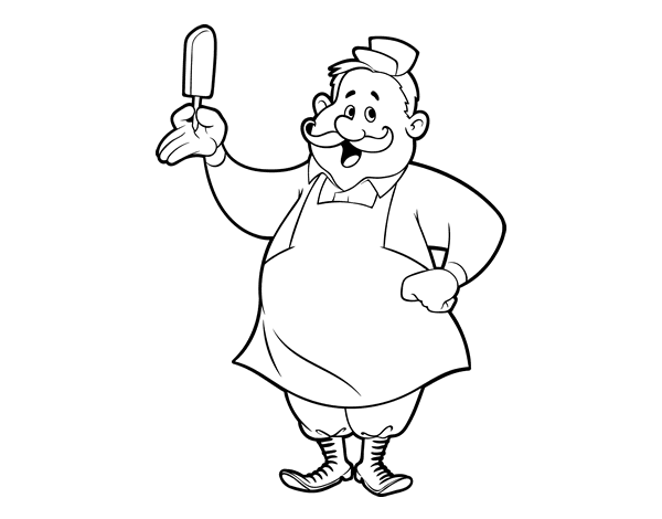 Ice-cream man coloring page - Coloringcrew.com