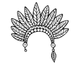 Indian feather crown head coloring page