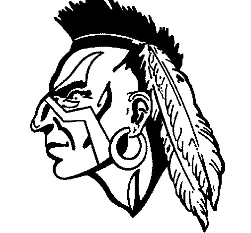 Indian with earrings coloring page