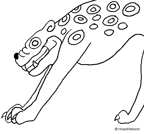 Jaguar statue coloring page