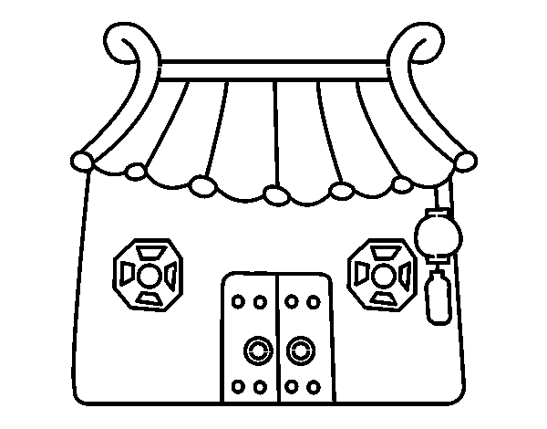 Japanese cottage coloring page