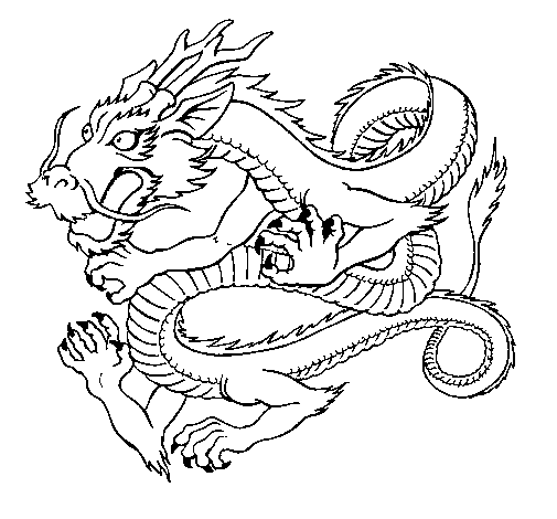 Japanese dragon coloring page