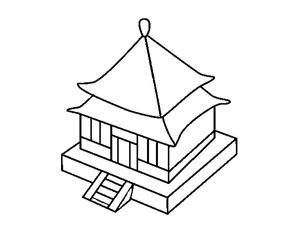 Japanese residence coloring page