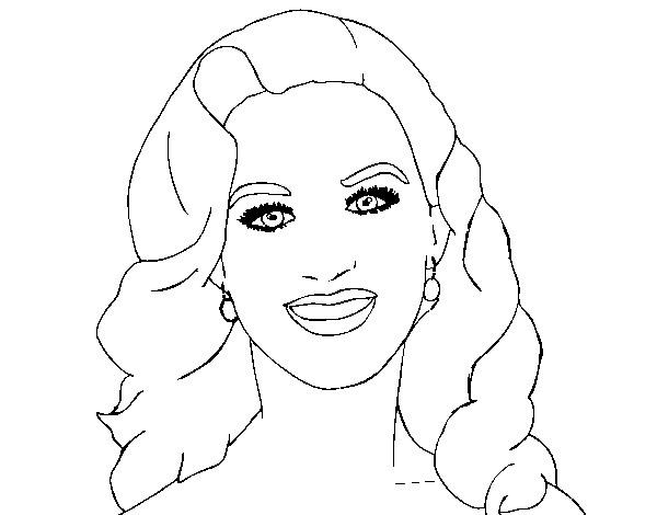 Katy Perry foreground coloring page