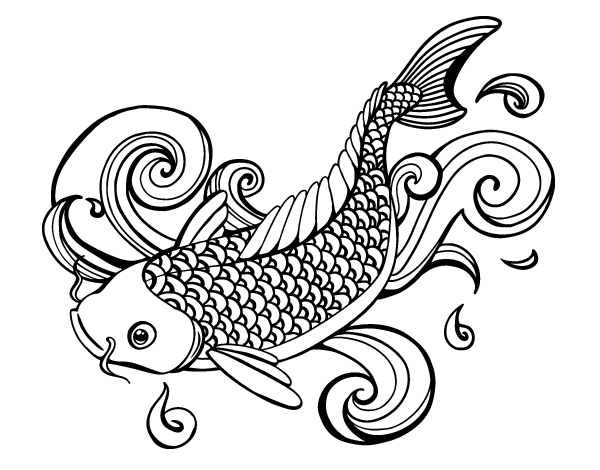 japanese koi coloring pages - photo #36