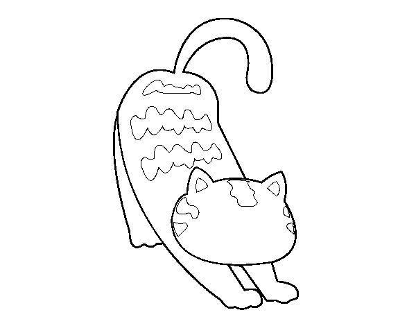 Lazy cat coloring page