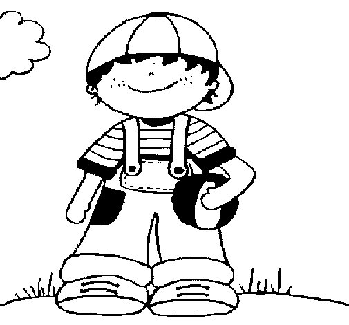 Little boy 3 coloring page