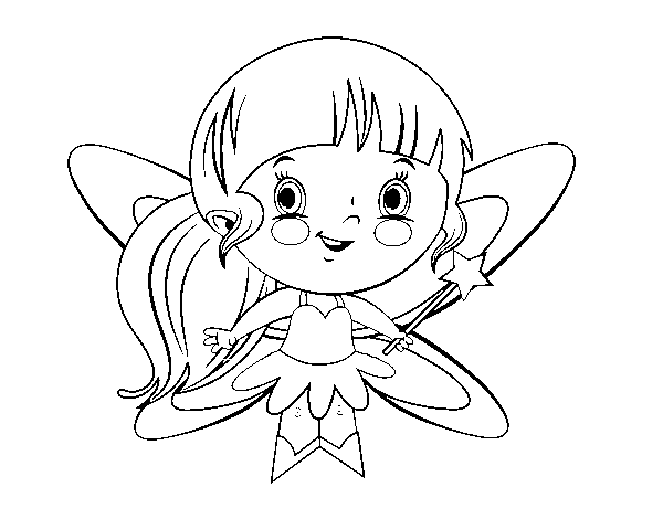 Little fairy godmother coloring page