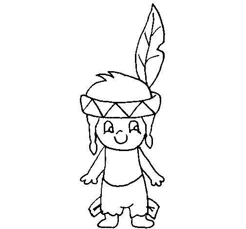 Little Indian coloring page