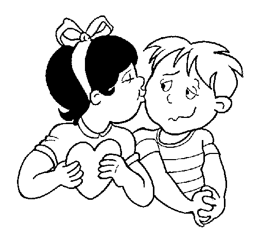 Little kiss coloring page
