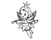 Little magic fairy coloring page