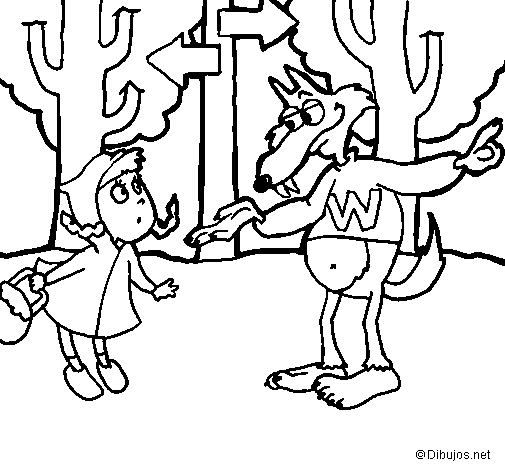 Little red riding hood 5 coloring page