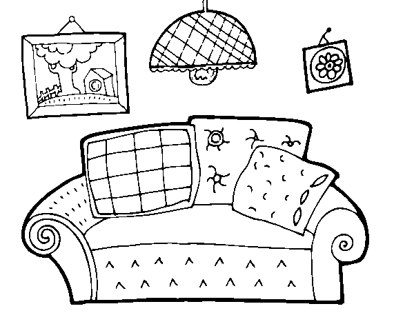 Living room coloring page