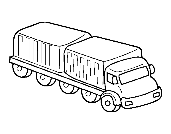 Long truck coloring page