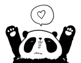 Love Panda coloring page