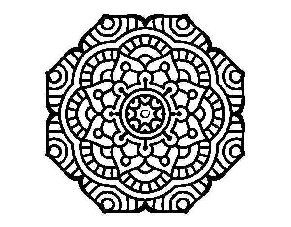 Mandala conceptual flower coloring page