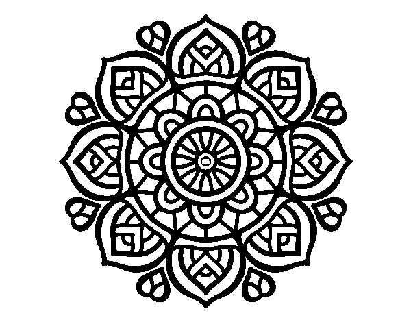 Mandala for mental concentration coloring page