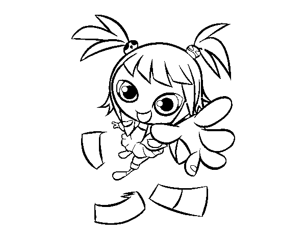 Manga girl coloring page