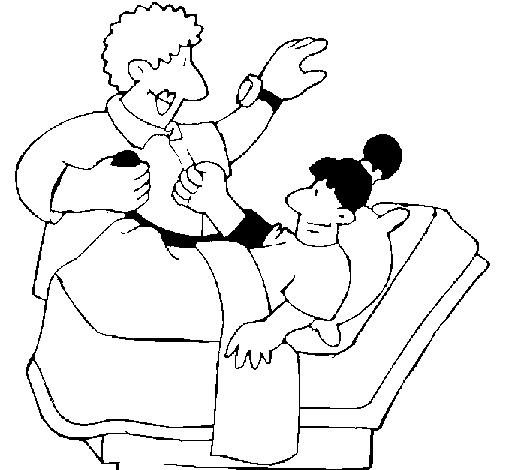 Measuring blood pressure coloring page