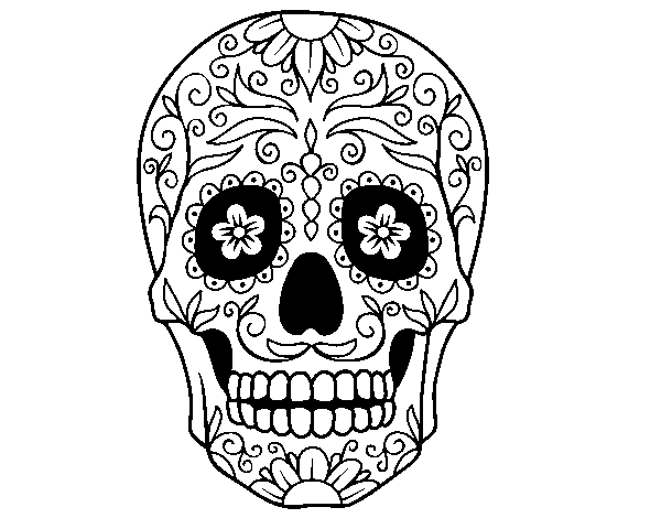 Mexican skull coloring page