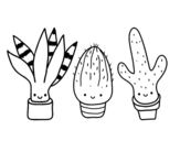 Mini cactus coloring page