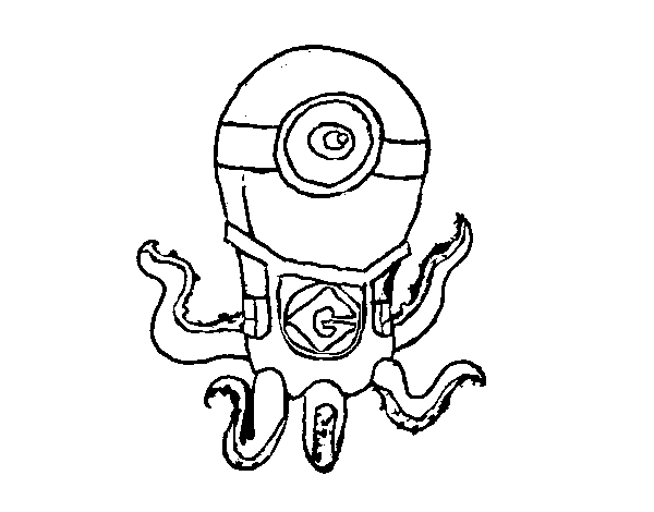 Minion Octopus coloring page