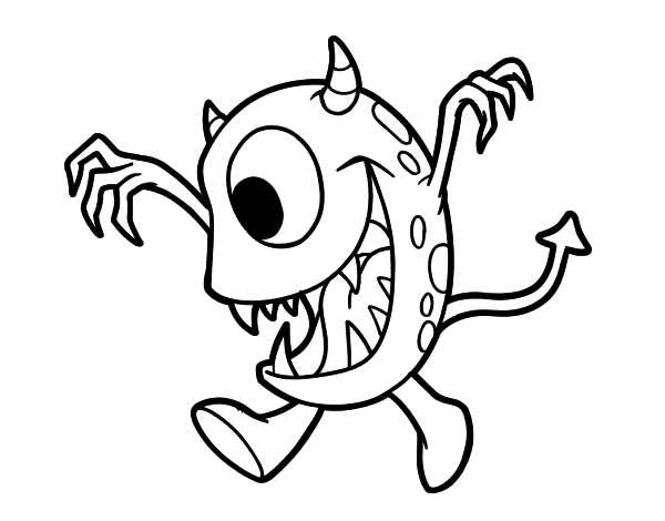 Monster with one eye coloring page - Coloringcrew.com