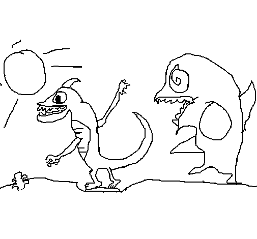 Monsters coloring page