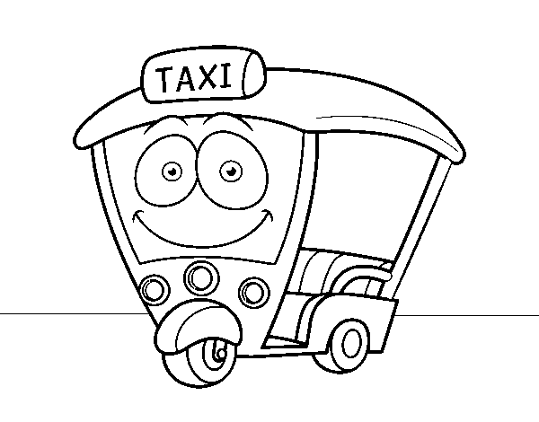 Motorbike - Taxi coloring page