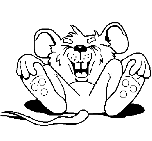 Mouse laughing coloring page