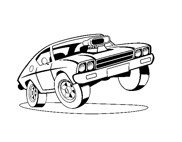 Muscle car coloring page