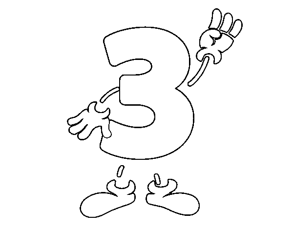 number 3 coloring page