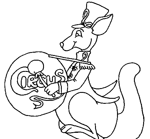 Orchestra kangaroo coloring page