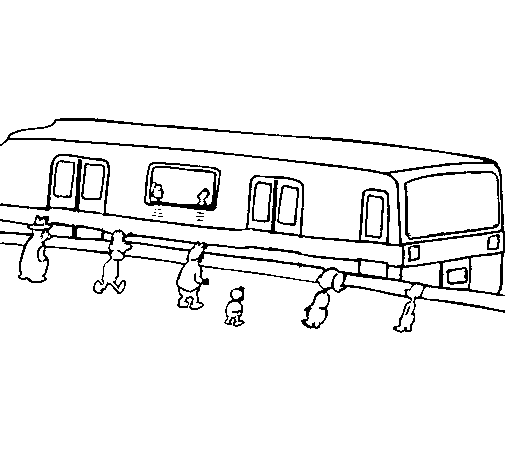 Passengers waiting for a train coloring page