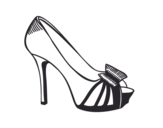 Platform shoe with bow coloring page