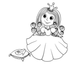 Princess and glass slipper coloring page