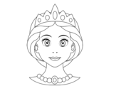 Princess face coloring page