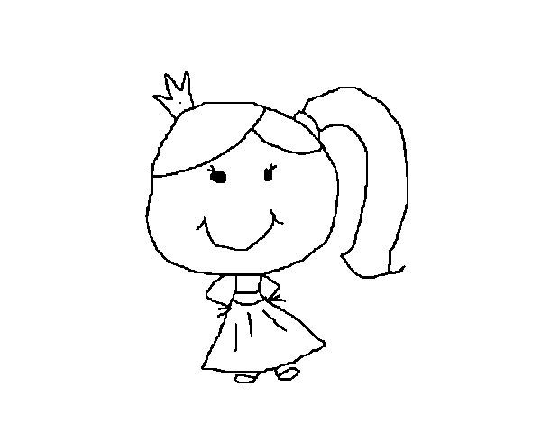Princess with ponytail coloring page