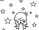 Dibujo de Princess with stars