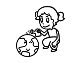 Protect the planet earth coloring page