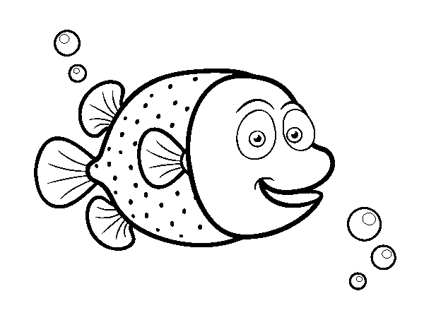 Pufferfish of white dots coloring page